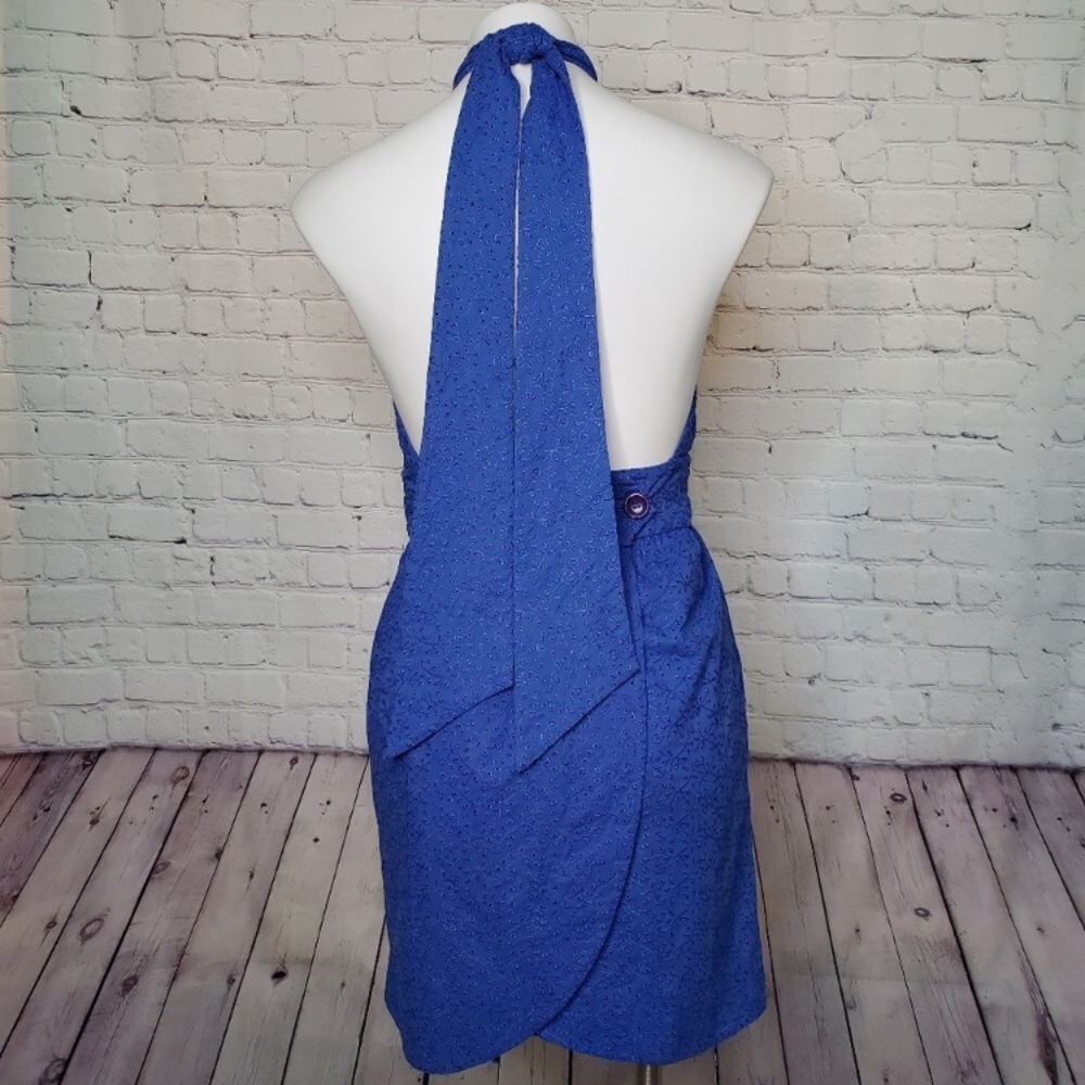 Betsey Johnson Royal Blue Wrap Dress Size 4 - Picture 4 of 8